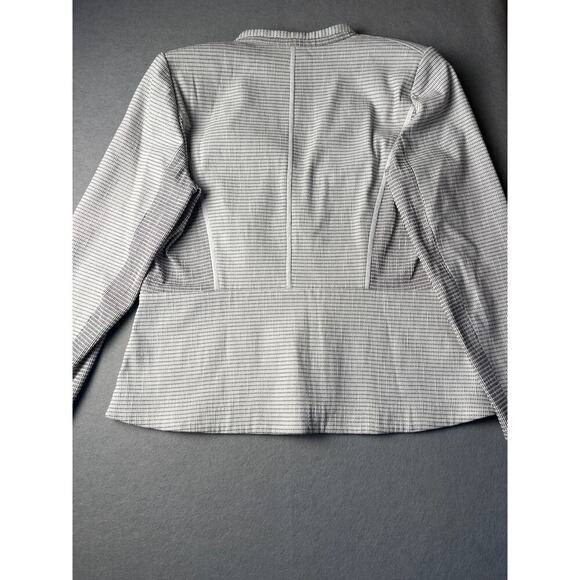 Lafayette 148 B&W textured stitched double zipper coat, Size 12 - Picture 6 of 6